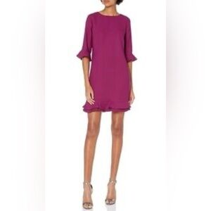 CeCe Fuchsia Ruffle Mini Dress